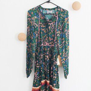 Anthropologie x Blank London Veyra Long Sleeve Sheer Green Dress Size M New NWT